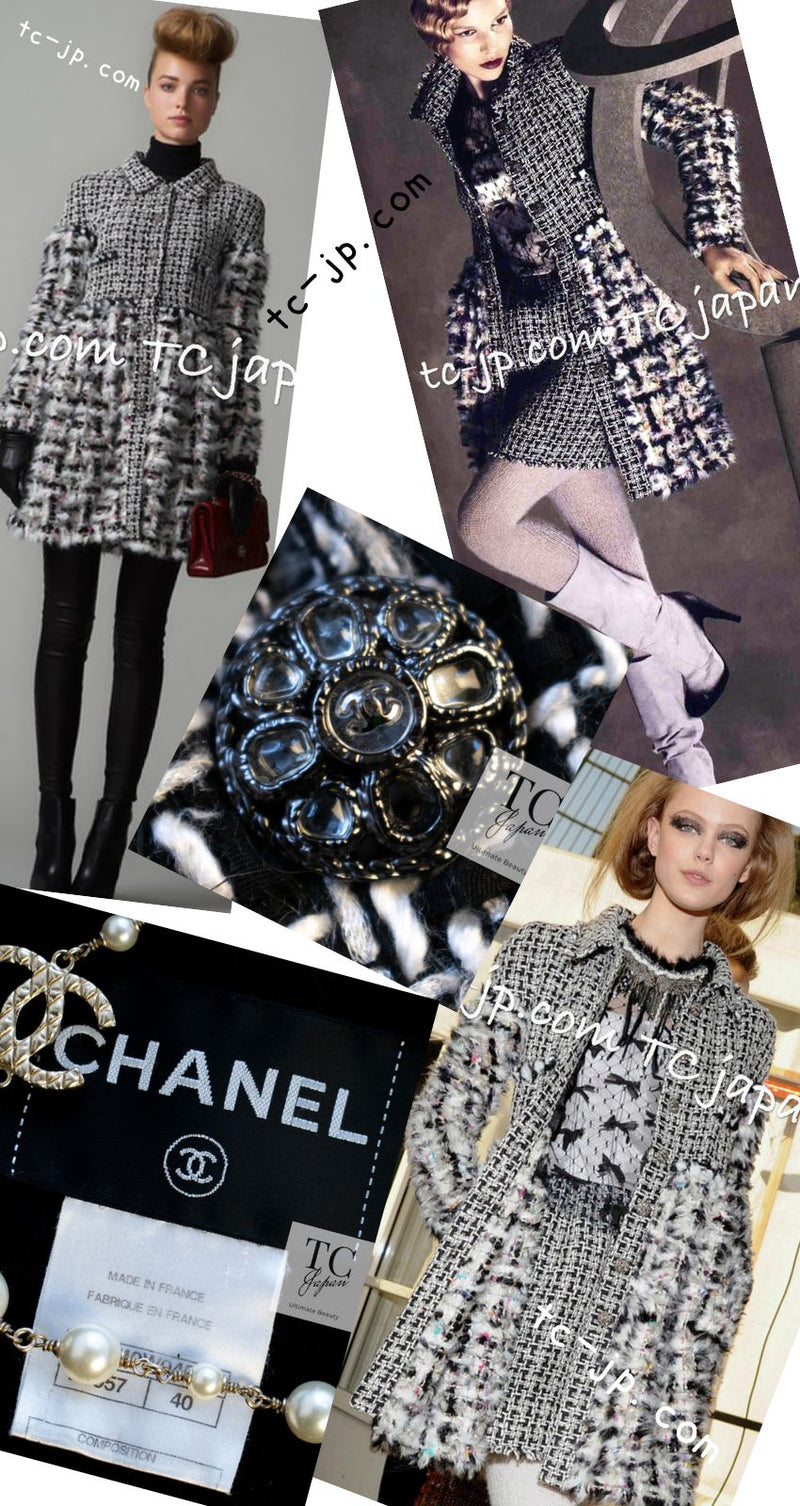 CHANEL 10A Multicolor Silk Fantasy Fur Tweed Coat 38 シャネル マルチカラー シルク ファンタジー ファー ツイード コート 即発