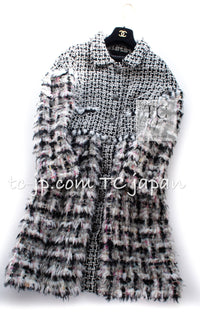 CHANEL 10A Multicolor Silk Fantasy Fur Tweed Coat 38 シャネル マルチカラー シルク ファンタジー ファー ツイード コート 即発