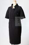 CHANEL 12S Black Wool Leelee Sobieski Tweed Dress 44 シャネル ブラック ウール ココボタン ツイード ドレス ワンピース 即発