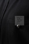CHANEL 12S Black Wool Leelee Sobieski Tweed Dress 44 シャネル ブラック ウール ココボタン ツイード ドレス ワンピース 即発