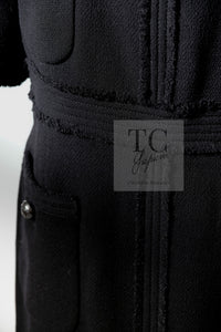CHANEL 12S Black Wool Leelee Sobieski Tweed Dress 44 シャネル ブラック ウール ココボタン ツイード ドレス ワンピース 即発