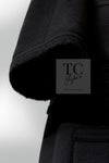 CHANEL 12S Black Wool Leelee Sobieski Tweed Dress 44 シャネル ブラック ウール ココボタン ツイード ドレス ワンピース 即発