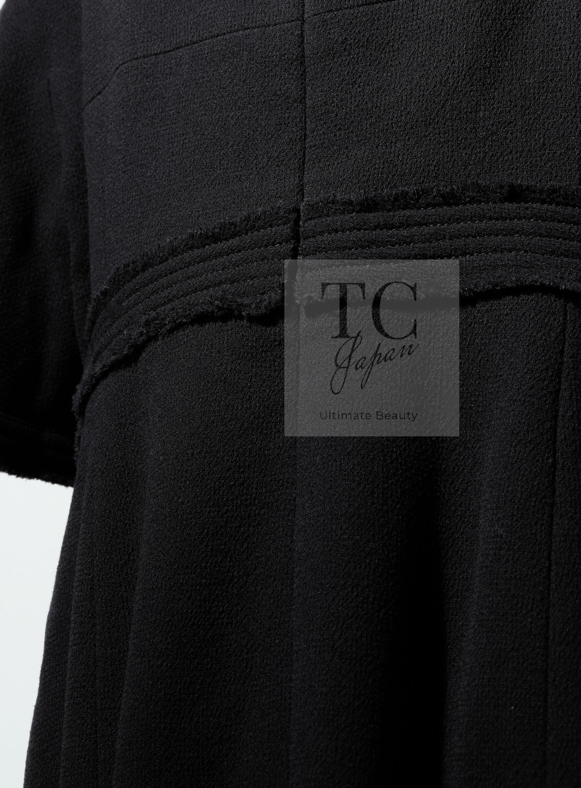 CHANEL 12S Black Wool Leelee Sobieski Tweed Dress 44 シャネル ブラック ウール ココボタン ツイード ドレス ワンピース 即発