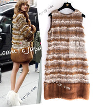 CHANEL 10A Brown Beige Fantasy Fur Tweed Dress 44 シャネル ブラウン ベージュ ファンタジー ファー ツイード ワンピース 即発