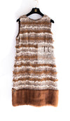 CHANEL 10A Brown Beige Fantasy Fur Tweed Dress 44 シャネル ブラウン ベージュ ファンタジー ファー ツイード ワンピース 即発