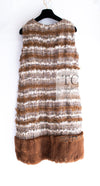 CHANEL 10A Brown Beige Fantasy Fur Tweed Dress 44 シャネル ブラウン ベージュ ファンタジー ファー ツイード ワンピース 即発