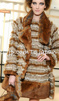 CHANEL 10A Brown Beige Fantasy Fur Tweed Dress 44 シャネル ブラウン ベージュ ファンタジー ファー ツイード ワンピース 即発