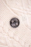 CHANEL 13B Ivory CC Logo Buttons Cashmere Knit Dress 42 シャネル アイボリー ココボタン カシミア 100% ニット ワンピース 即発