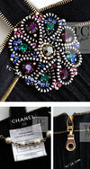 CHANEL 08PF Black Swarovski Flower Jeweled Dress 40 シャネル ブラック スワロフスキー フラワー ジュエリー ワンピース ドレス 即発