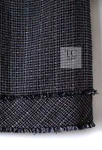 CHANEL 09S Black Navy Purple Bow Tweed Dress 38 シャネル ブラック ネイビー パープル リボン ツイード ワンピース 即発