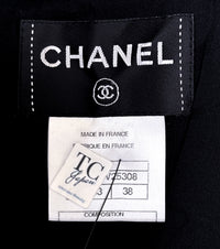 CHANEL 09S Black Navy Purple Bow Tweed Dress 38 シャネル ブラック ネイビー パープル リボン ツイード ワンピース 即発