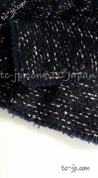 CHANEL 04A Navy Black Tweed Jacket 40 シャネル ネイビー ブラック ツイード ジャケット 即発 - TC JAPAN