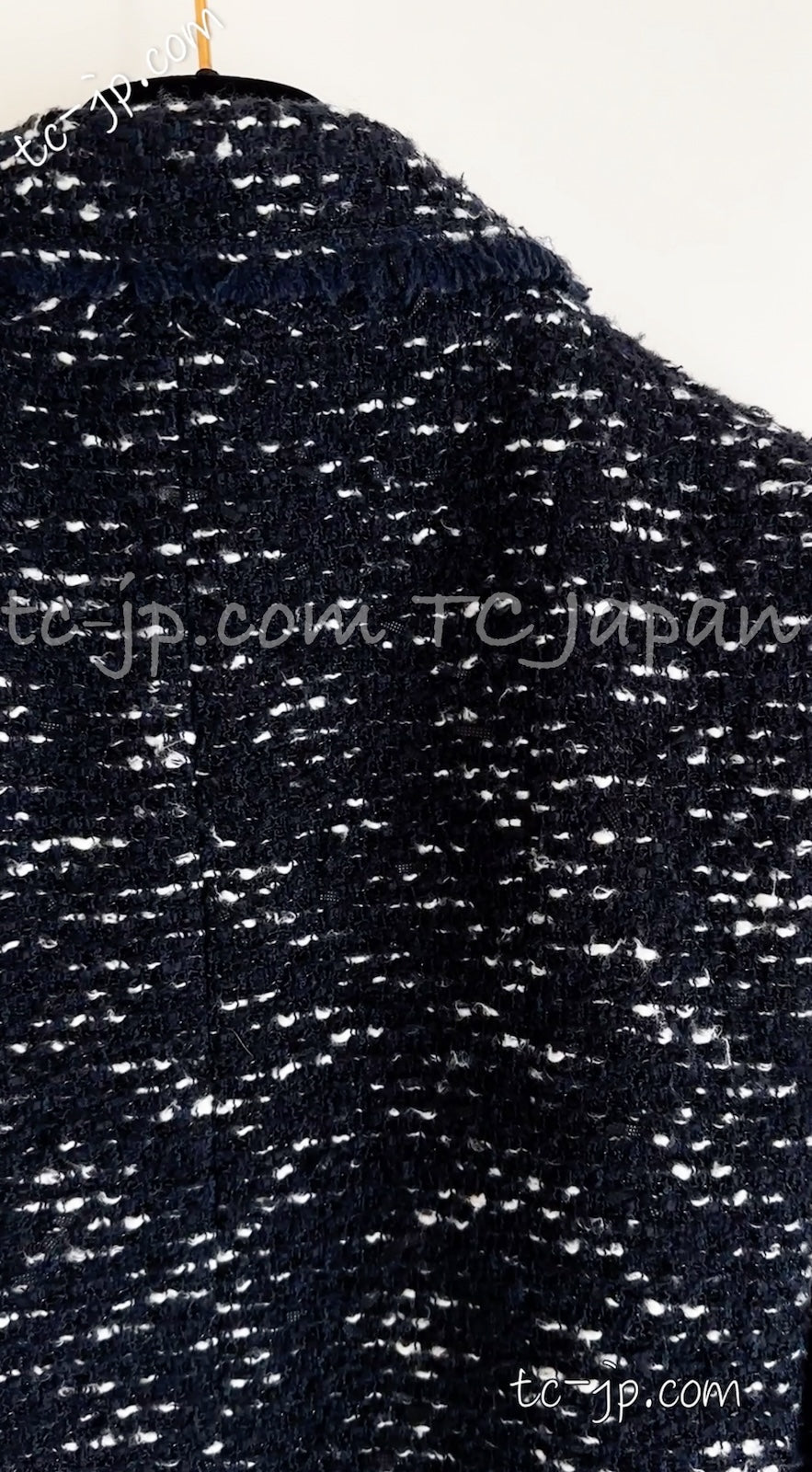 CHANEL 04A Navy Black Tweed Jacket 40 シャネル ネイビー ブラック ツイード ジャケット 即発 - TC JAPAN