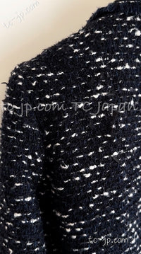 CHANEL 04A Navy Black Tweed Jacket 40 シャネル ネイビー ブラック ツイード ジャケット 即発 - TC JAPAN