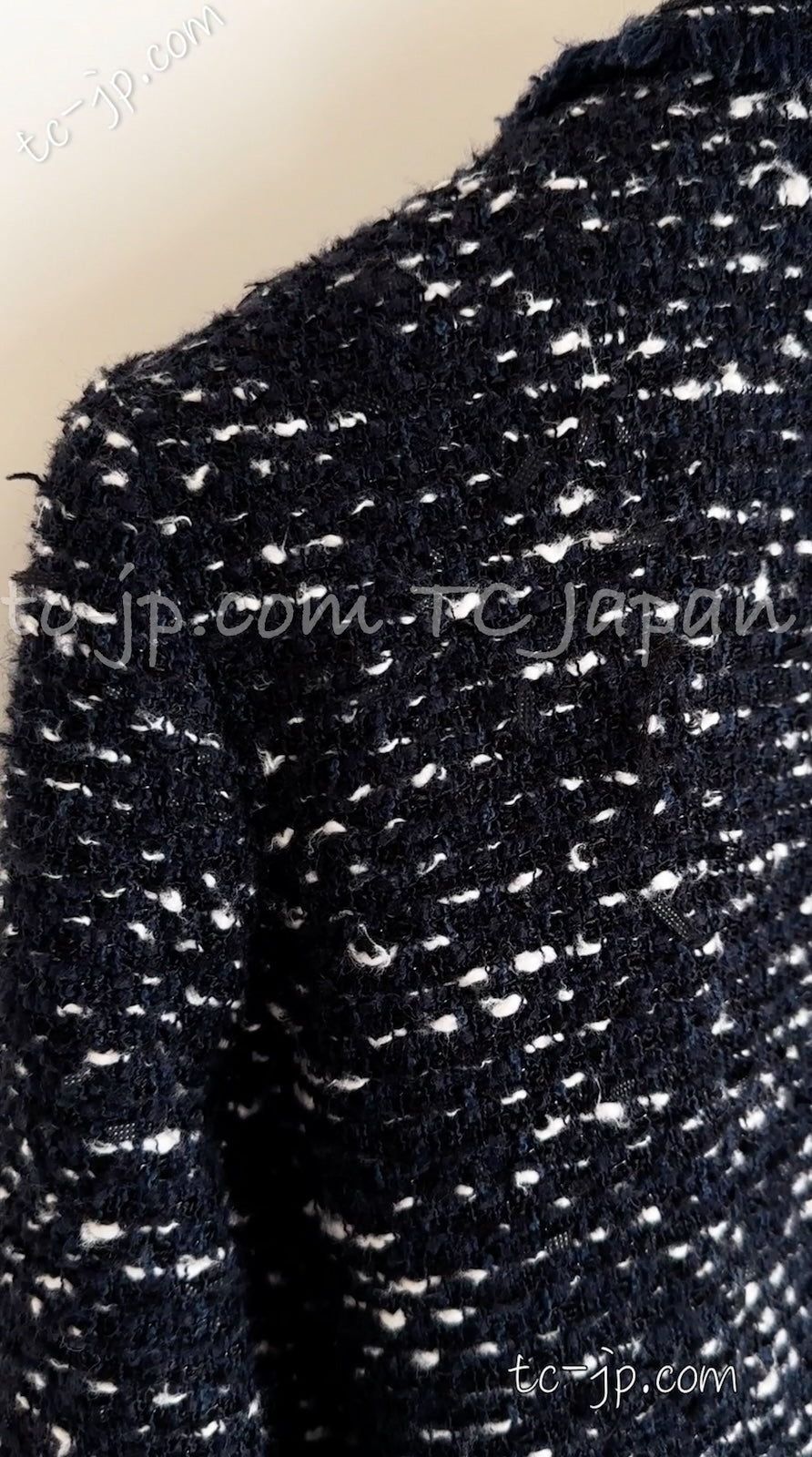 CHANEL 04A Navy Black Tweed Jacket 40 シャネル ネイビー ブラック ツイード ジャケット 即発 - TC JAPAN