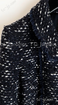 CHANEL 04A Navy Black Tweed Jacket 40 シャネル ネイビー ブラック ツイード ジャケット 即発