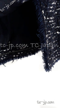 CHANEL 04A Navy Black Tweed Jacket 40 シャネル ネイビー ブラック ツイード ジャケット 即発