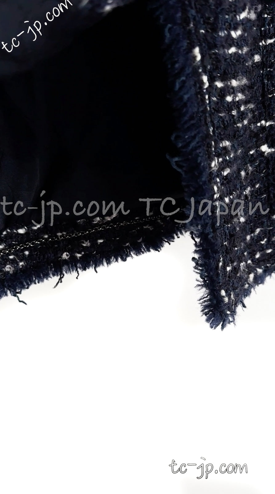 CHANEL 04A Navy Black Tweed Jacket 40 シャネル ネイビー ブラック ツイード ジャケット 即発