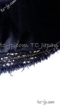 CHANEL 04A Navy Black Tweed Jacket 40 シャネル ネイビー ブラック ツイード ジャケット 即発