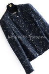 CHANEL 04S Black Navy Metallic Pearl Button Jacket 34 シャネル ブラック ネイビー メタリック パールボタン ジャケット 即発