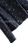 CHANEL 04S Black Navy Metallic Pearl Button Jacket 34 シャネル ブラック ネイビー メタリック パールボタン ジャケット 即発