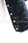 CHANEL 04S Black Navy Metallic Pearl Button Jacket 34 シャネル ブラック ネイビー メタリック パールボタン ジャケット 即発