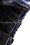 CHANEL 04S Black Navy Metallic Pearl Button Jacket 34 シャネル ブラック ネイビー メタリック パールボタン ジャケット 即発