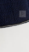 CHANEL 00A Navy Rhinestone Trim Tweed Jacket Skirt Suit 36 38 シャネル ネイビー ラインストーン トリム ツイード ジャケット スカート スーツ 即発
