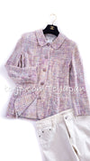 CHANEL 98S Vintage Purple Pink Multi Jacket Skirt Suit 38 40 シャネル ヴィンテージ パープル ピンク マルチ ジャケット スカート スーツ 即発