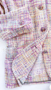 CHANEL 98S Vintage Purple Pink Multi Jacket Skirt Suit 38 40 シャネル ヴィンテージ パープル ピンク マルチ ジャケット スカート スーツ 即発