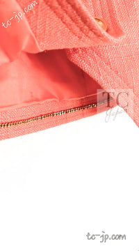 CHANEL 91C Vintage Apricot Gold Button Cotton Jacket Dress Setup 34 36 38 シャネル ヴィンテージ アプリコット CC ゴールド ボタン コットン ジャケット ワンピース セットアップ 即発