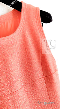 CHANEL 91C Vintage Apricot Gold Button Cotton Jacket Dress Setup 34 36 38 シャネル ヴィンテージ アプリコット CC ゴールド ボタン コットン ジャケット ワンピース セットアップ 即発