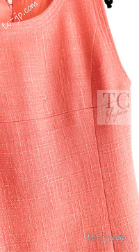 CHANEL 91C Vintage Apricot Gold Button Cotton Jacket Dress Setup 34 36 38 シャネル ヴィンテージ アプリコット CC ゴールド ボタン コットン ジャケット ワンピース セットアップ 即発