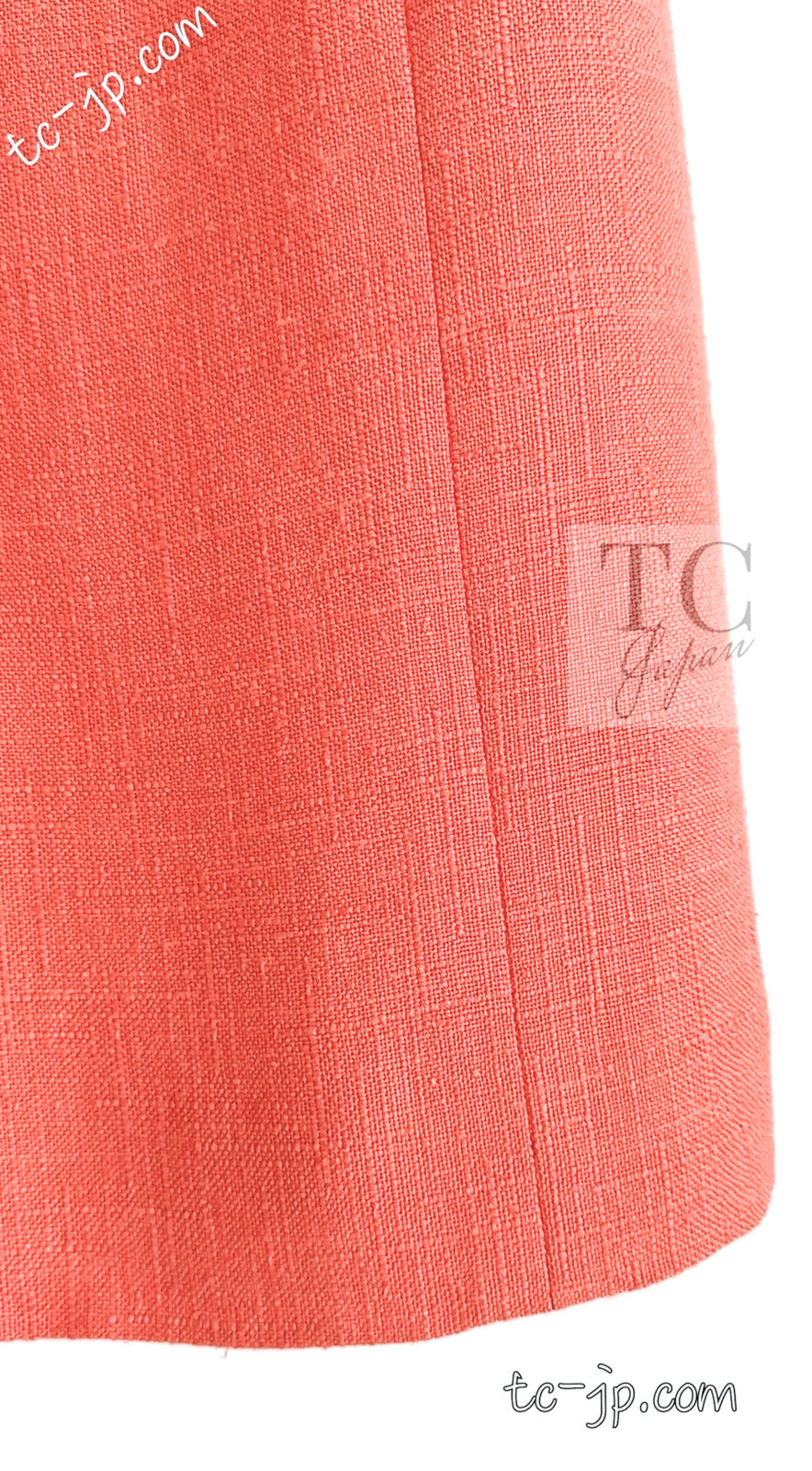 CHANEL 91C Vintage Apricot Gold Button Cotton Jacket Dress Setup 34 36 38 シャネル ヴィンテージ アプリコット CC ゴールド ボタン コットン ジャケット ワンピース セットアップ 即発