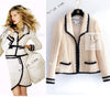 CHANEL 06PF Ivory Black Trim Boucle Tweed Jacket 38 シャネル アイボリー ブラック トリミング ブークレ ツイード ジャケット 即発