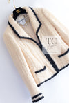 CHANEL 06PF Ivory Black Trim Boucle Tweed Jacket 38 シャネル アイボリー ブラック トリミング ブークレ ツイード ジャケット 即発