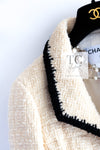 CHANEL 06PF Ivory Black Trim Boucle Tweed Jacket 38 シャネル アイボリー ブラック トリミング ブークレ ツイード ジャケット 即発