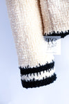 CHANEL 06PF Ivory Black Trim Boucle Tweed Jacket 38 シャネル アイボリー ブラック トリミング ブークレ ツイード ジャケット 即発