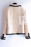 CHANEL 06PF Ivory Black Trim Boucle Tweed Jacket 38 シャネル アイボリー ブラック トリミング ブークレ ツイード ジャケット 即発