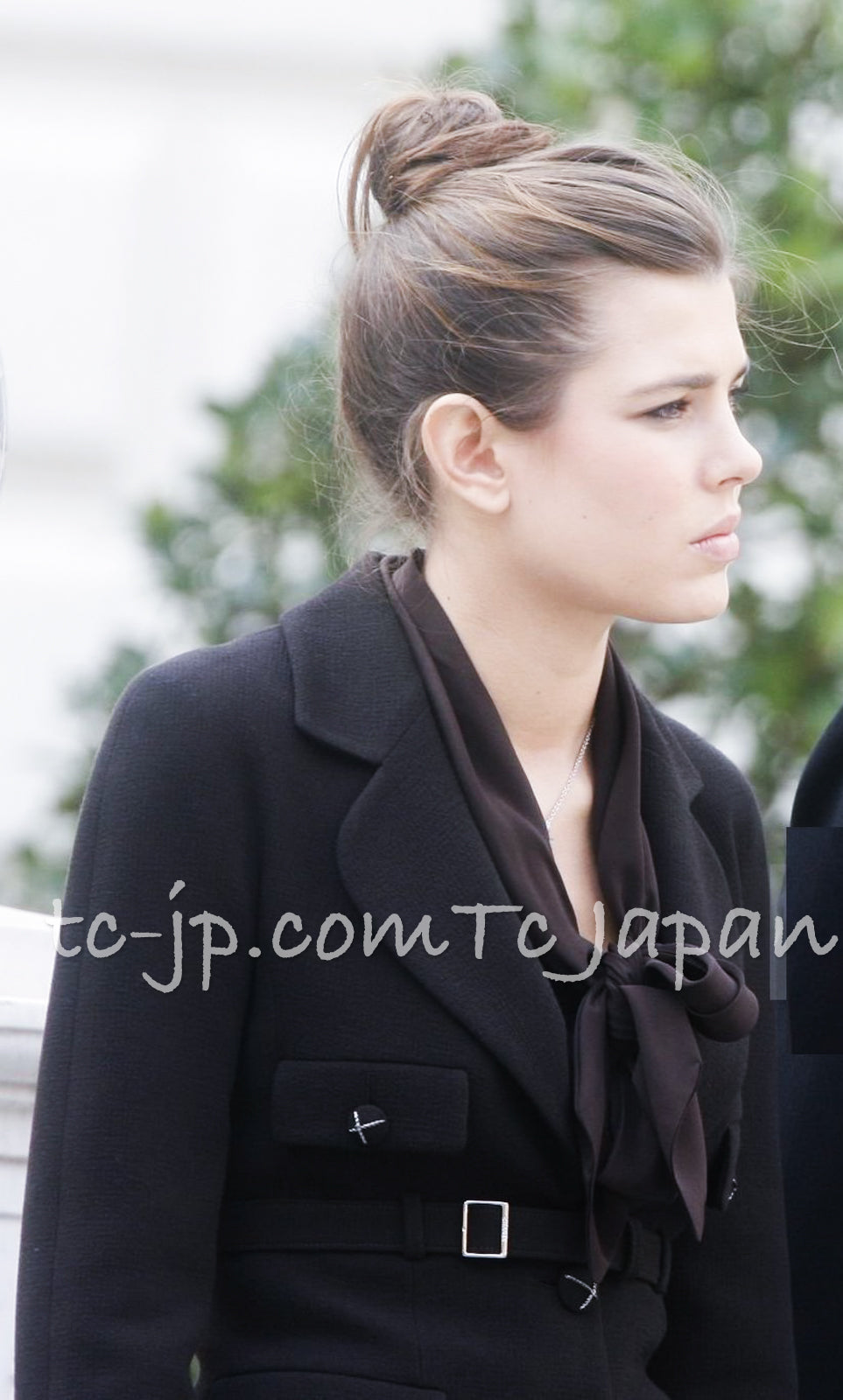 CHANEL 07A Black Wool Jacket Skirt Suit with Belt 44 46 シャネル ブラック ウール 100% ジャケット スカート スーツ ベルト付き 即発