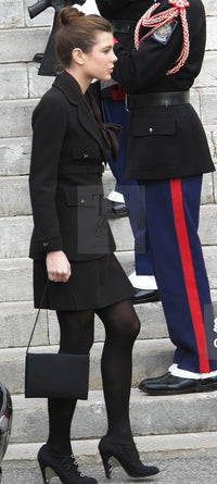 CHANEL 07A Black Wool Jacket Skirt Suit with Belt 44 46 シャネル ブラック ウール 100% ジャケット スカート スーツ ベルト付き 即発