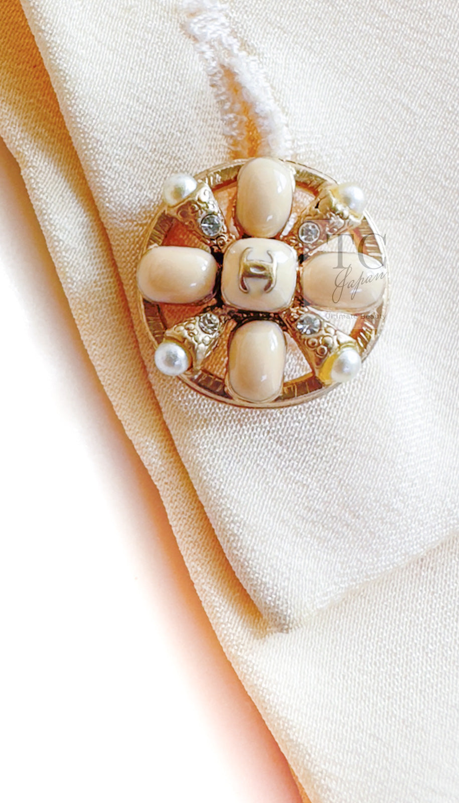 CHANEL 06PF Creme Ivory Wool Mohair Silk Gripoix Tweed Jacket 34 36 シャネル クリーム アイボリー ウール モヘア シルク グリポワ宝石ボタン ツイード ジャケット 即発