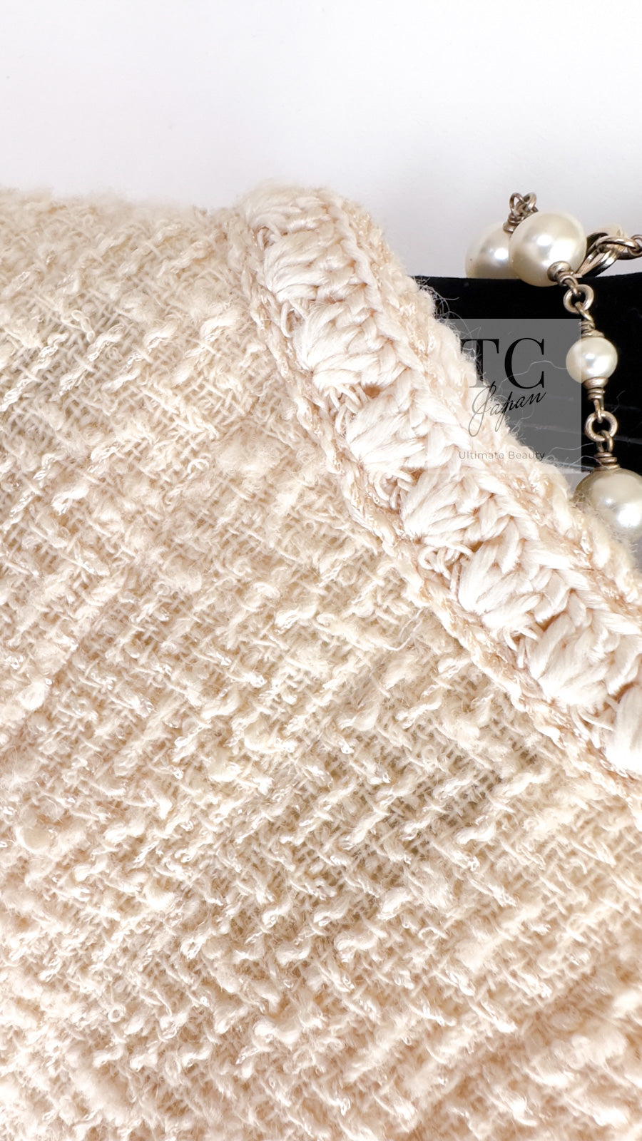 CHANEL 06PF Creme Ivory Wool Mohair Silk Gripoix Tweed Jacket 34 36 シャネル クリーム アイボリー ウール モヘア シルク グリポワ宝石ボタン ツイード ジャケット 即発