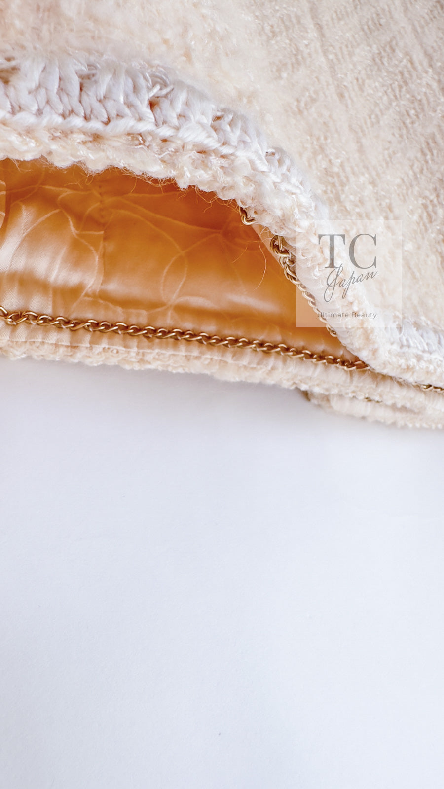 CHANEL 06PF Creme Ivory Wool Mohair Silk Gripoix Tweed Jacket 34 36 シャネル クリーム アイボリー ウール モヘア シルク グリポワ宝石ボタン ツイード ジャケット 即発