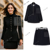 CHANEL 97A Vintage Black Pearl Buttons Stand Collar Wool Jacket Skirt Suit 40 シャネル ヴィンテージ ブラック パールボタン スタンド襟 ウール ジャケット スカート スーツ 即発