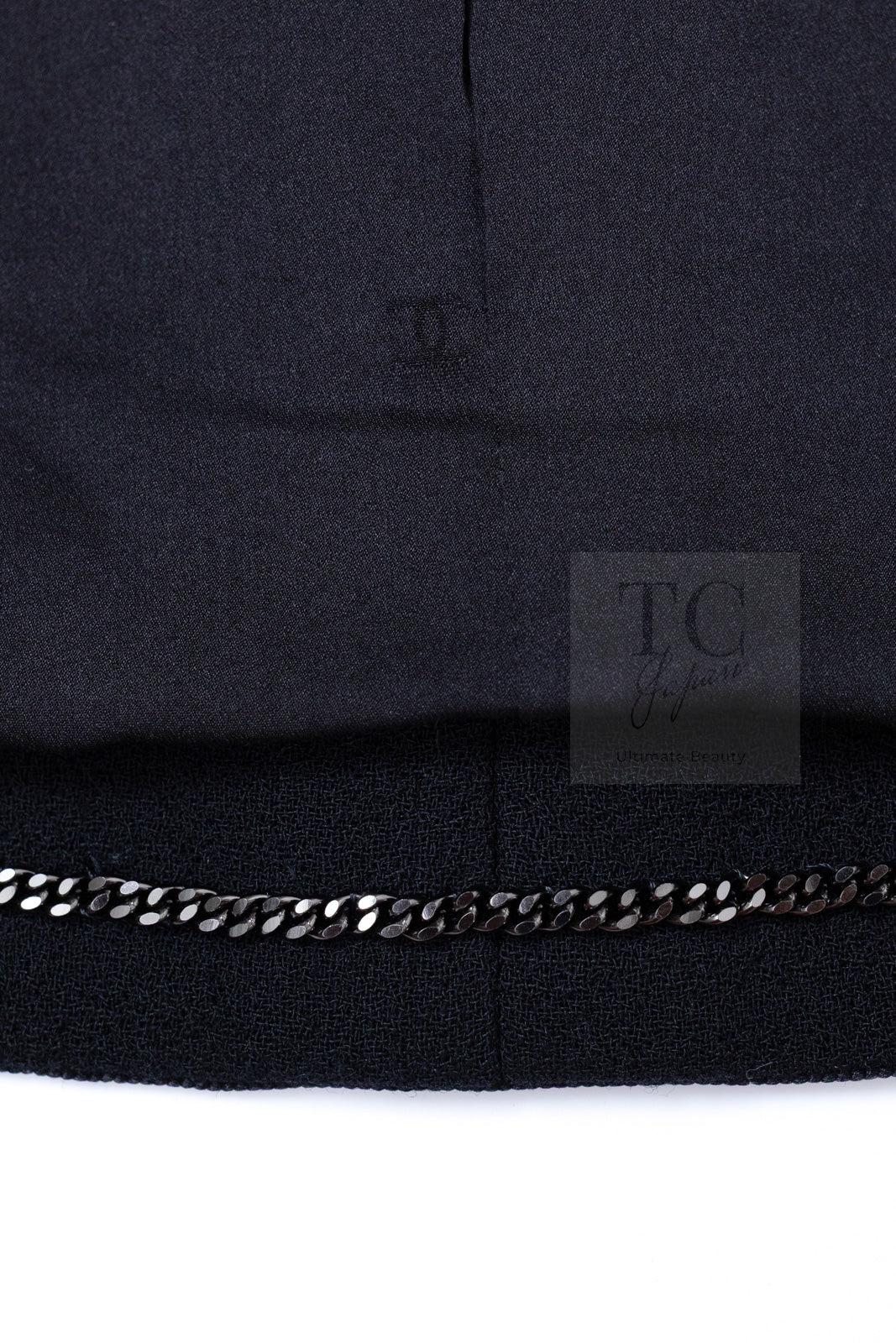 CHANEL 97A Vintage Black Pearl Buttons Stand Collar Wool Jacket Skirt Suit 40 シャネル ヴィンテージ ブラック パールボタン スタンド襟 ウール ジャケット スカート スーツ 即発