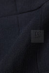 CHANEL 97A Vintage Black Pearl Buttons Stand Collar Wool Jacket Skirt Suit 40 シャネル ヴィンテージ ブラック パールボタン スタンド襟 ウール ジャケット スカート スーツ 即発