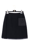 CHANEL 97A Vintage Black Pearl Buttons Stand Collar Wool Jacket Skirt Suit 40 シャネル ヴィンテージ ブラック パールボタン スタンド襟 ウール ジャケット スカート スーツ 即発