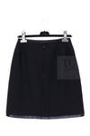 CHANEL 97A Vintage Black Pearl Buttons Stand Collar Wool Jacket Skirt Suit 40 シャネル ヴィンテージ ブラック パールボタン スタンド襟 ウール ジャケット スカート スーツ 即発