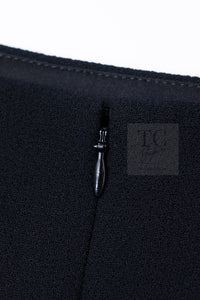 CHANEL 97A Vintage Black Pearl Buttons Stand Collar Wool Jacket Skirt Suit 40 シャネル ヴィンテージ ブラック パールボタン スタンド襟 ウール ジャケット スカート スーツ 即発